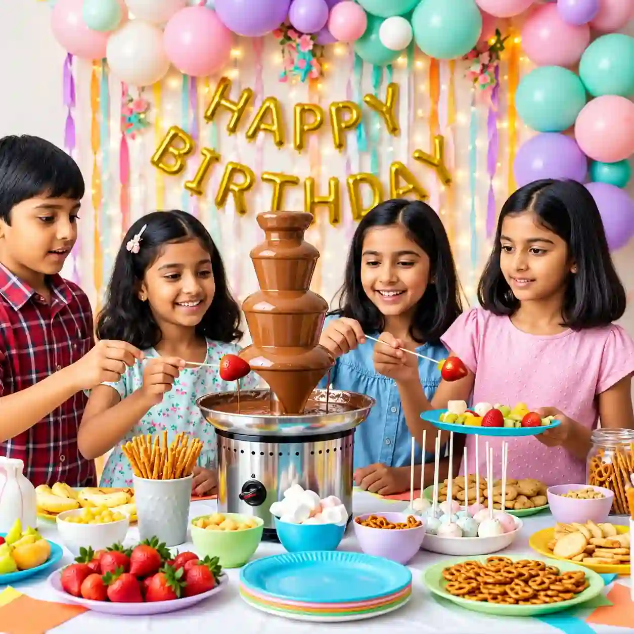 Chocolate Fountains At Kids Birthday Party